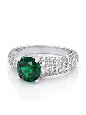 Emerald Green Gemstone Ring, 925 Sterling Silver Charmed Aroma